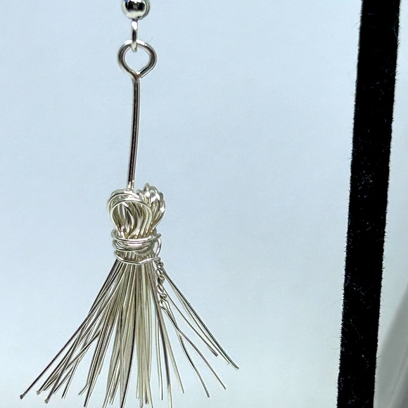Handmade broomstick earrings - Picture 2 of 2